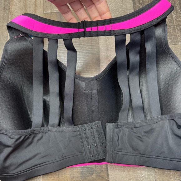 Livi Active Pink and Black Sports Bra with Strappy Back - Picture 5 of 10